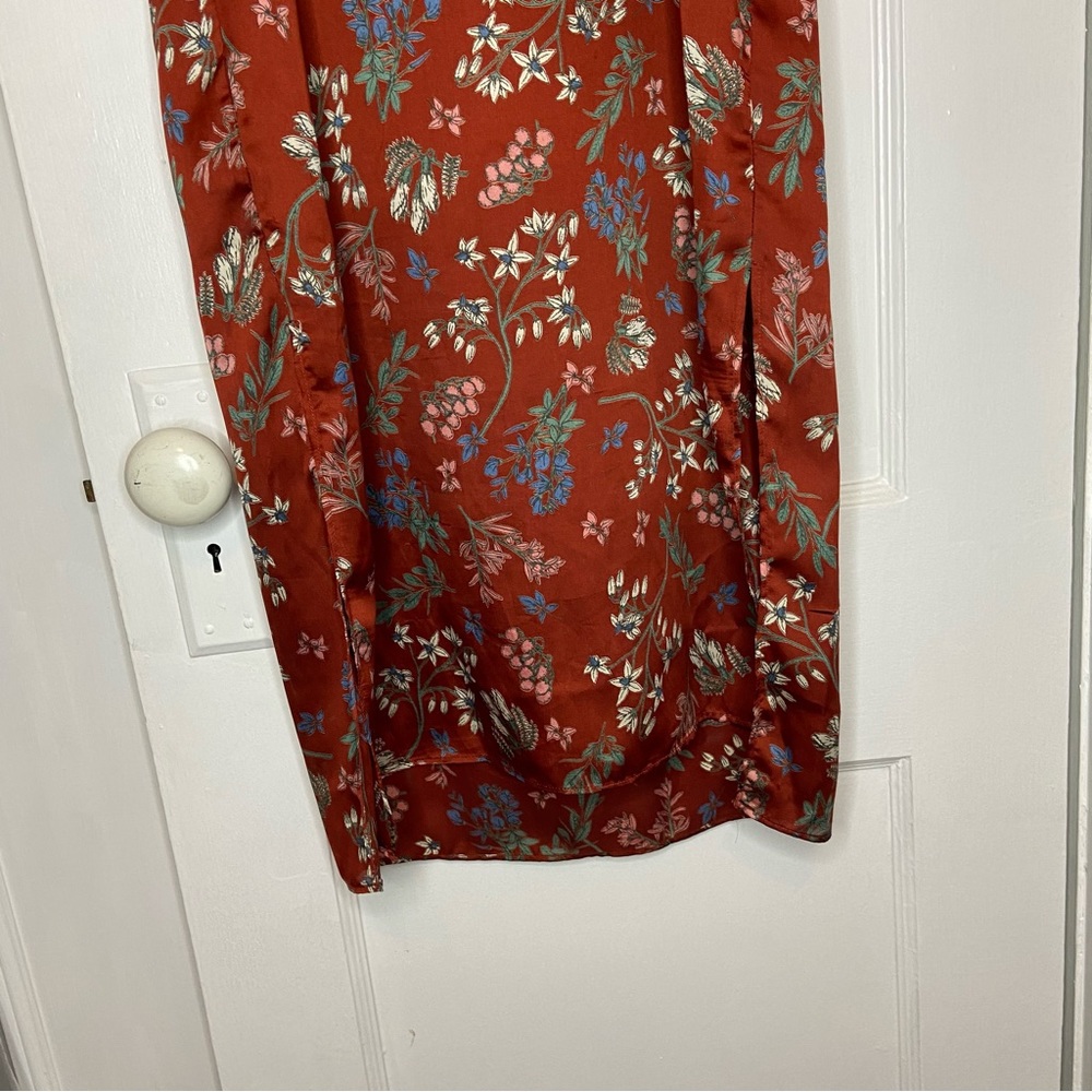 Forever 21 Draped Collar Floral Midi Sleeveless Dress Size Small - Picture 11 of 17